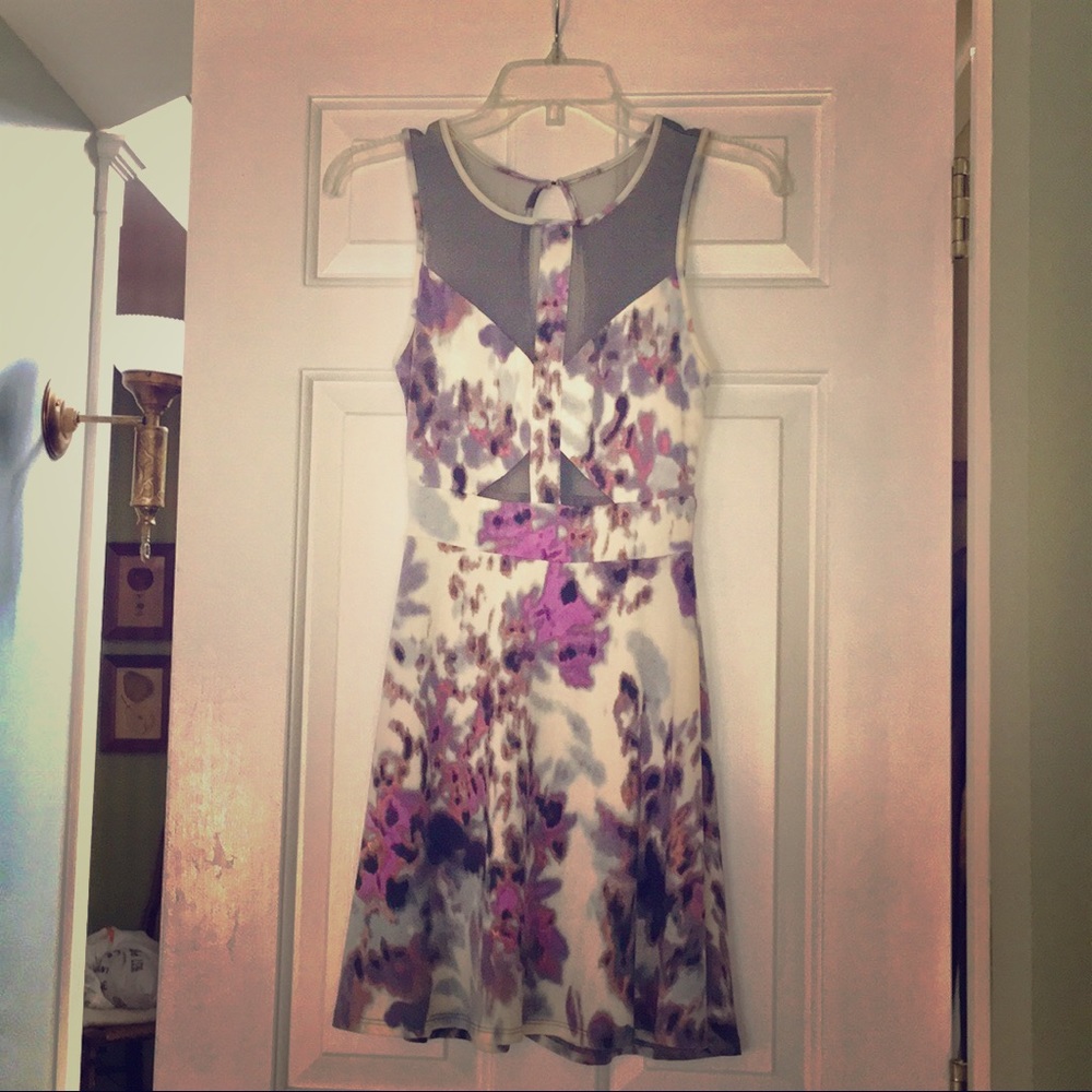 Cut-Out Watercolor Mini Dress